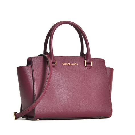 michael kors selma medium top zip satchel merlot|MICHAEL Michael Kors Selma Medium Top Zip Satchel .